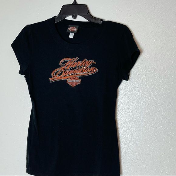 Harley-Davidson Short Sleeve Tee with Sequins - Picture 1 of 5